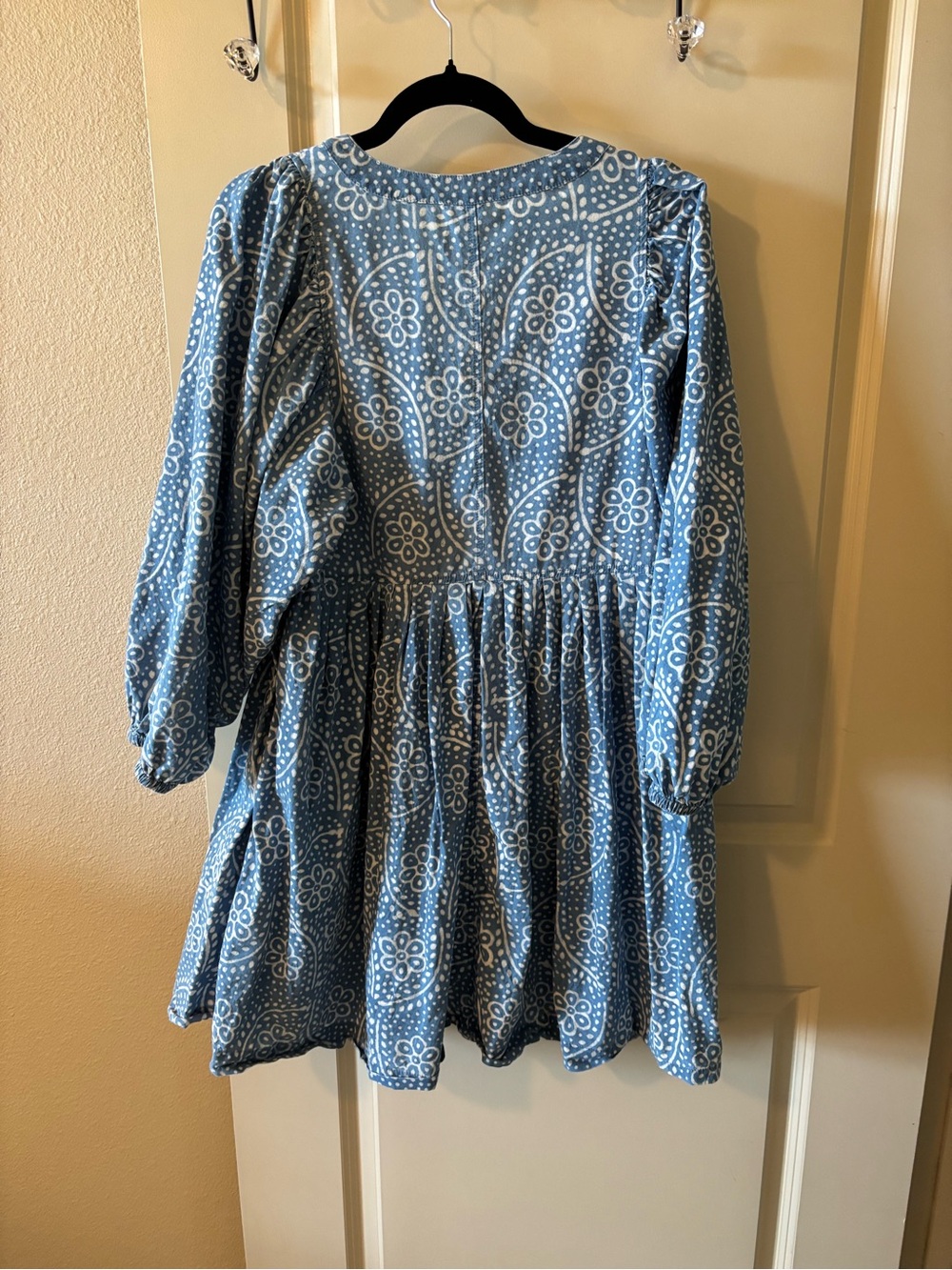 Madewell Bubble-Sleeve Button-Front Mini Dress in Indigo Paisley Medium EUC RARE - Picture 9 of 11